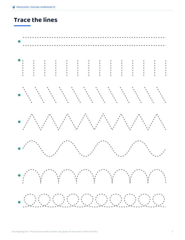 Preview of Printable Line Tracing Worksheet